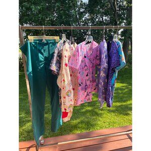 Skechers & Landau Scrub Tops & Pants Bundle  M Medical School Vets